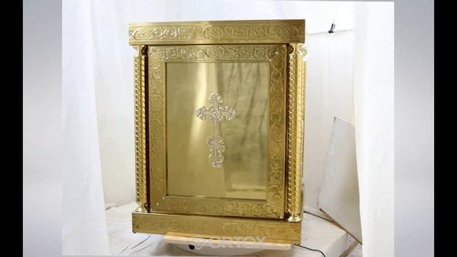 Жертвенник "Золотые своды" с иконой "Моление о чаше", литье, чеканка, высота 100 см смотреть онлайн