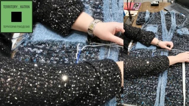 Авторский кардиган в стиле CHANEL.Декорирование.Пуговицы ручной работы. смотреть онлайн