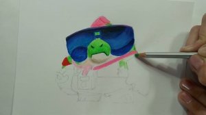 Как нарисовать Базза из Бравл Старс.  How to draw Buzz Brawl Stars.