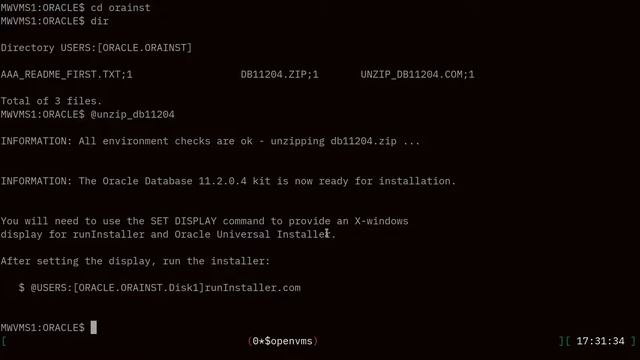 [022] OpenVMS: Installing Oracle 11g смотреть онлайн
