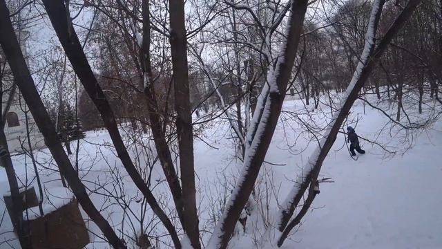 Городок имени Баумана - на горки на снегокате ТИМКА-СПОРТ смотреть онлайн