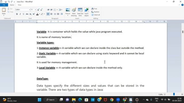 What is Variables in Java | Type of Variables | Short video on Java topic for interview смотреть онлайн