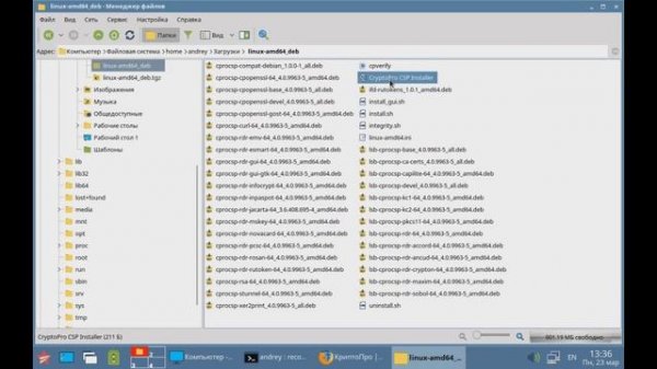 Установка КриптоПРО CSP в Linux (на примере Астра Линукс)