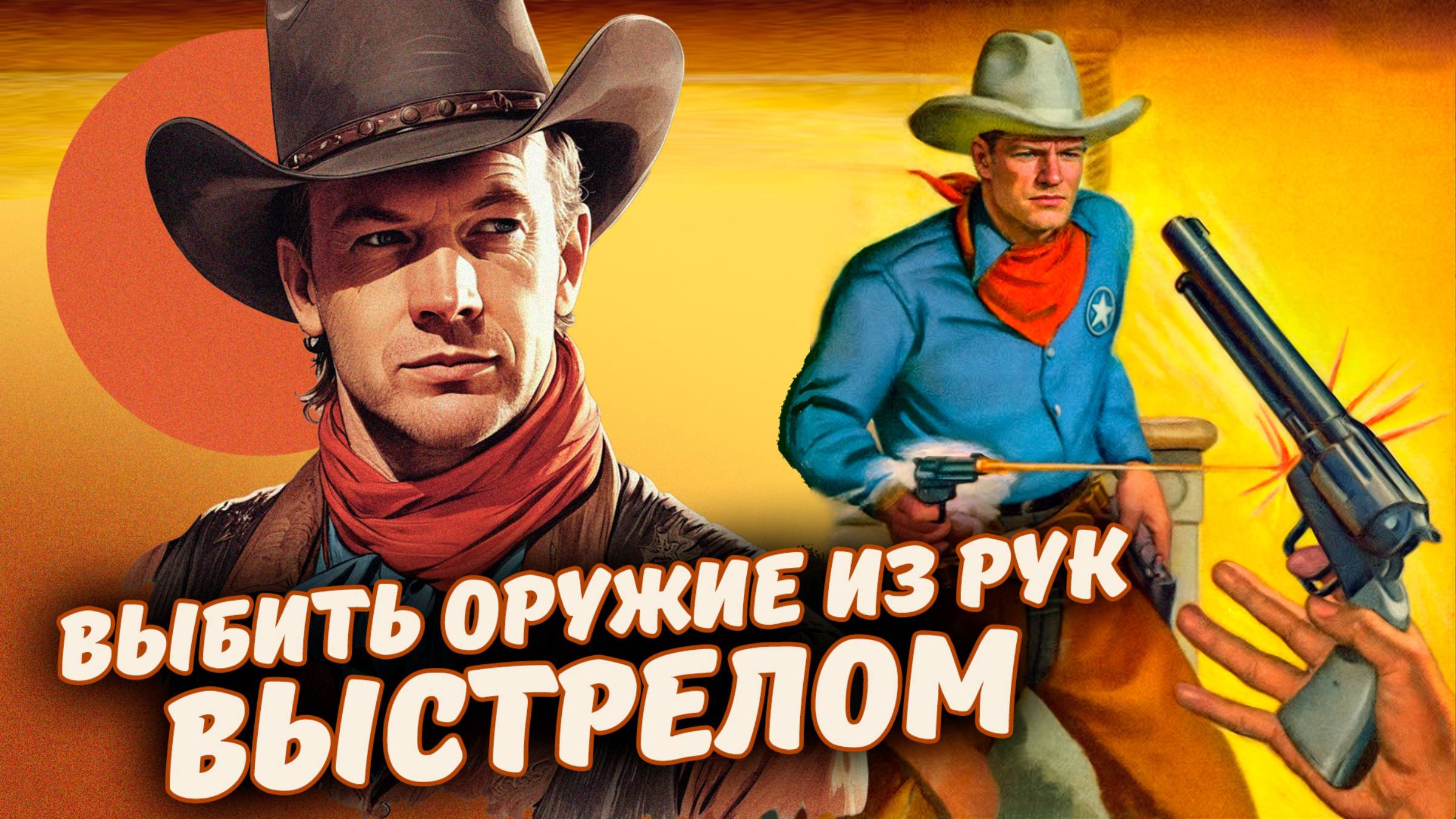 Попал прямо в револьвер! Обезоружить выстрелом! Выбить пулей оружие из рук, киномифы о ковбоях. смотреть онлайн