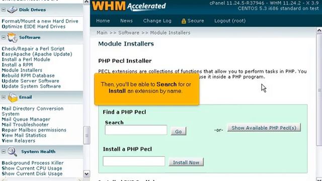 How to manage modules for PHP, Ruby, and Perl in WHM смотреть онлайн