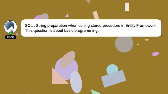 SQL : String preparation when calling stored procedure in Entity Framework смотреть онлайн