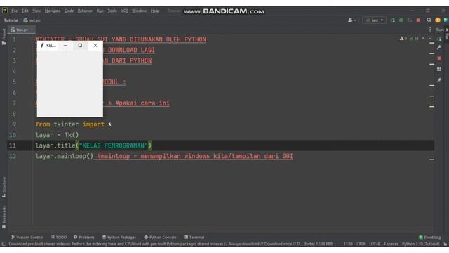 TKINTER TUTORIAL-BASIC TAMPILAN JENDELA GUI DI PYTHON DENGAN MODUL TKINTER #python #tkinter смотреть онлайн