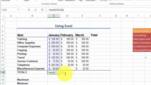 Calculating the SUM, AVERAGE etc. in Excel 2013 (Office 365) Part 2 of 18 смотреть онлайн