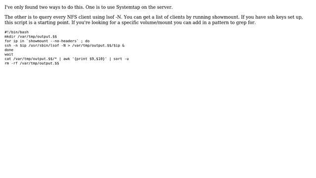Trying to determine, from the nfs server side, what files/directories are being accessed on a... смотреть онлайн