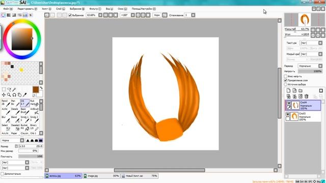 Paint tool sai как нарисовать волосы :з смотреть онлайн