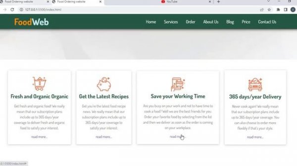 Complete Responsive Food / Restaurant Website Design Using HTML / CSS / JAVASCRIPT - From Scratch