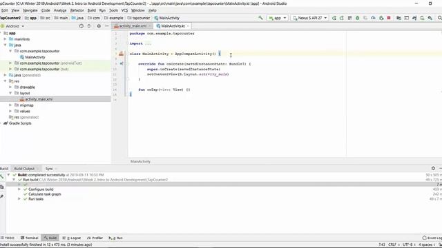 Tap Counter Demo ( button clicks) using Kotlin смотреть онлайн