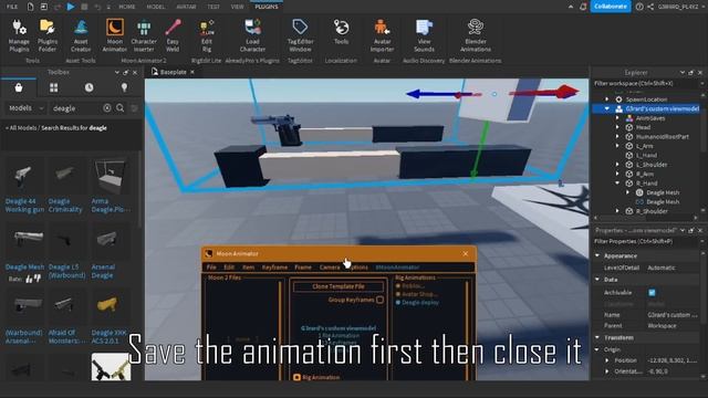 How animate first person animation in Roblox Studio смотреть онлайн