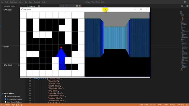 Simple raycasting 3D in python with tkinter - demo смотреть онлайн