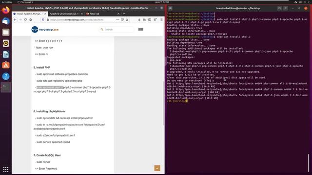 Install Apache, MySQL, PHP (LAMP) and phpmyadmin on Ubuntu 20.04 Full смотреть онлайн