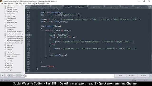 Social Website from scratch - Part 188 - Deleting message thread 2 | OOP PHP with MYSQL Database смотреть онлайн