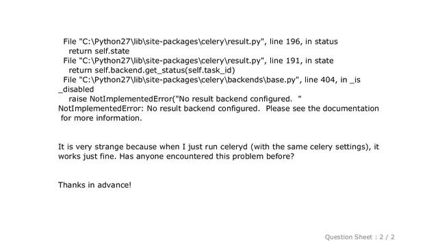 Django : django-celery: No result backend configured смотреть онлайн