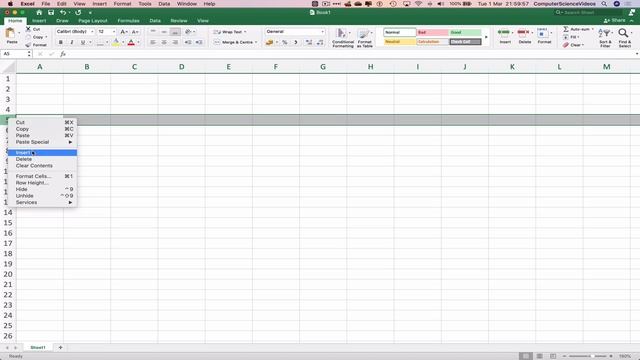 How to INSERT a New Row Using Microsoft Excel On a Mac - Basic Tutorial | New смотреть онлайн