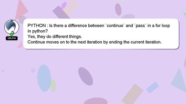 PYTHON : Is there a difference between `continue` and `pass` in a for loop in python? смотреть онлайн