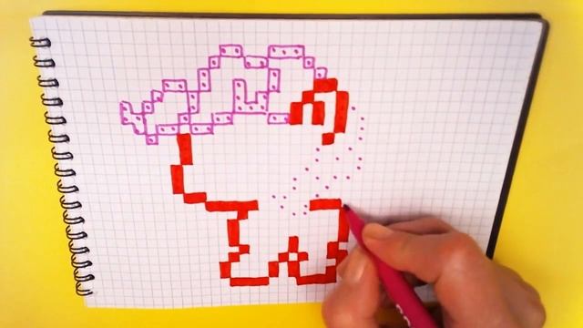 МОИ РИСУНКИ ПО КЛЕТОЧКАМ – ПОНИ ПИНКИ ПАЙ -| Pixel Art - Простые рисунки мультфильмы смотреть онлайн