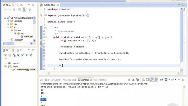VTC Player Advanced Java Programming Java SE 7, Buffers Direct