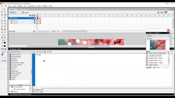 MACROMEDIA FLASH 8 DASTURIDA MUSIQALI TUGMA YARATISH || ADOBE FLASHDA BUTTONLAR BILAN ISHLASH