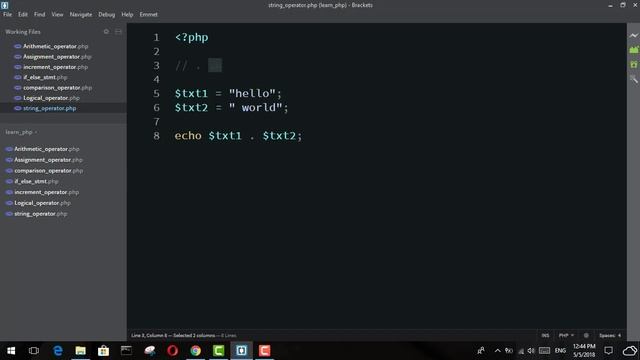 16 - ( Learn PHP ) String Operators -- عوامل النصوص смотреть онлайн
