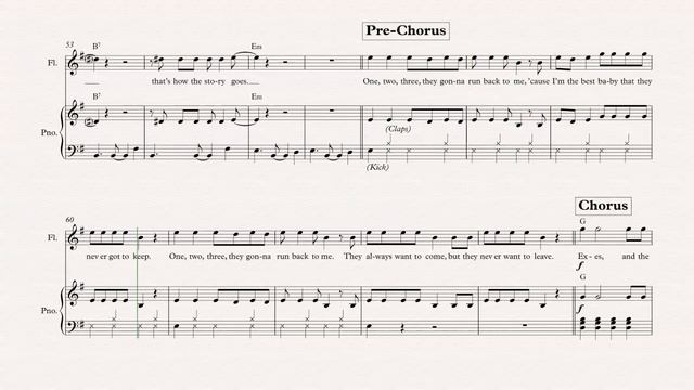 Flute - Ex’s & Oh's - Elle King - Sheet Music, Chords, & Vocals смотреть онлайн