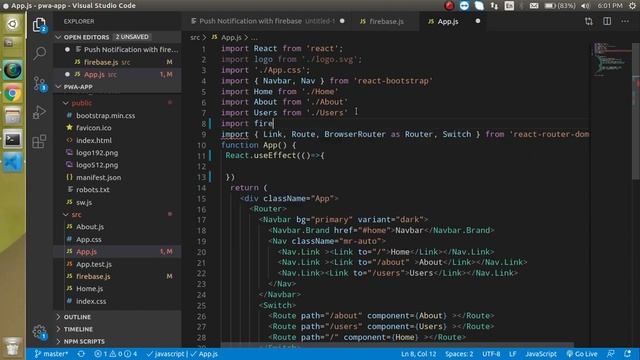 React js PWA tutorial in Hindi #14 push notification with Firebase | Progressive web app смотреть онлайн