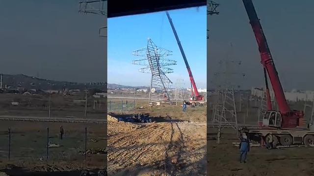 Подъём опоры ЛЭП часть1 смотреть онлайн