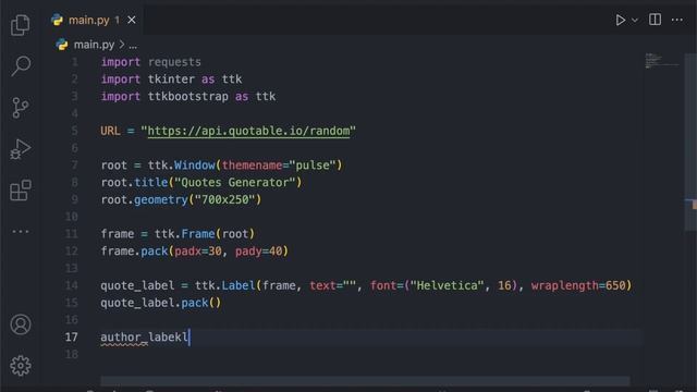 Build a Random Quote Generator | Python & Tkinter Tutorial смотреть онлайн