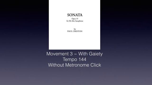 Paul Creston Sonata Mvt. 3 With Gaiety Piano Accompaniment ♩=144 смотреть онлайн