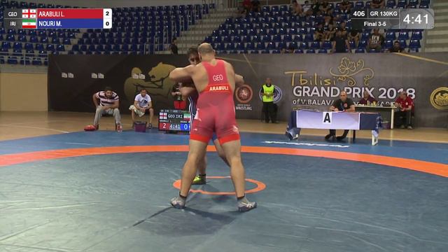 BRONZE GR - 130 kg: L. ARABULI (GEO) v. M. NOURI (IRI) смотреть онлайн