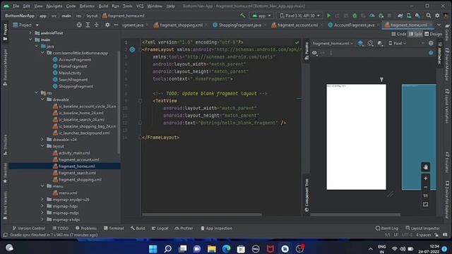 Implement Bottom Navigation view With Fragment In Java | Android Studio 2022 Tutorial смотреть онлайн