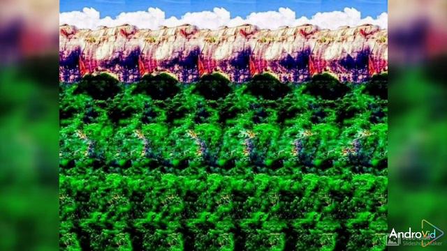 Стереокартинки для отдыха глаз и тренировки зрения на зелёном фоне. смотреть онлайн