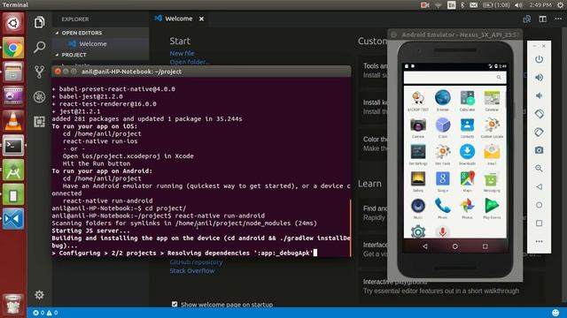 React native tutorial # 1 install react-native with android смотреть онлайн