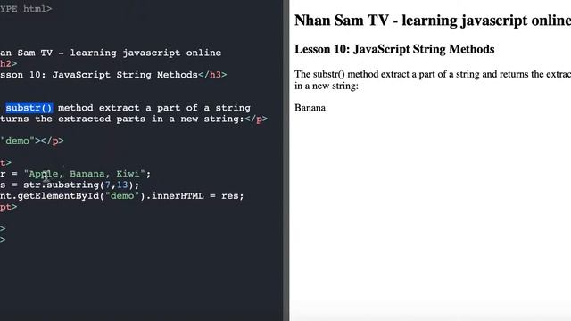 JavaScript Tutorial for Beginners: Learn JavaScript Basics in 2 minutes - JavaScript String Methods смотреть онлайн