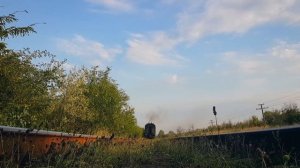 Камера на жд колеи. Под восстановительным поездом. Тепловоз 3ТЭ10М-1260Б. Кульма - Абаклия