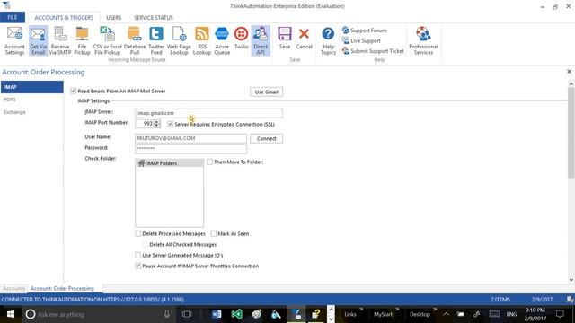 5b. Connect a ThinkAutomation Account Api to a GMail Inbox. (turn on Subtitles/cc.) смотреть онлайн