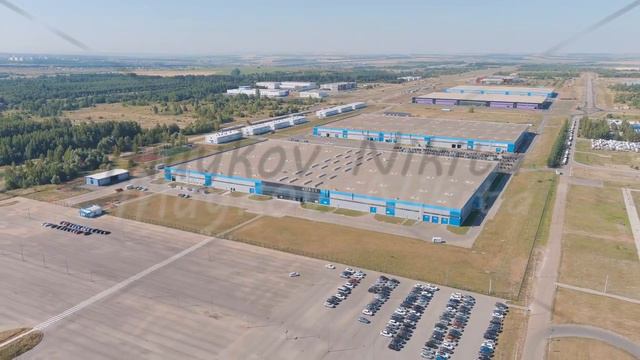 Russia, Yelabuga. Special economic zone - Alabuga. Factories - Aurus, Aerial View, Departure of the смотреть онлайн