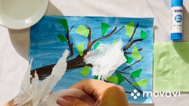 Аппликация "Ветка цветущего дерева" смотреть онлайн