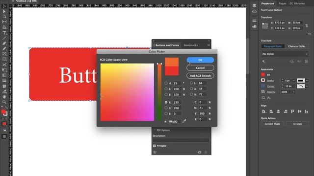 Create Interactive Button In InDesign смотреть онлайн