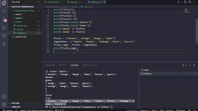 WEEK-3: Python Tuples смотреть онлайн