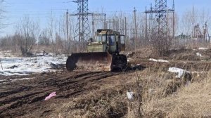 Бульдозер- снятие пускача  с Т130- Т170