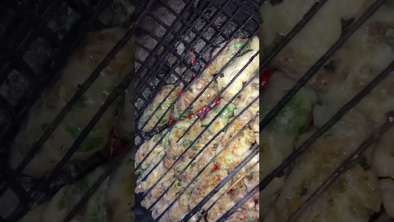 Печенка в жировой сетке на мангале