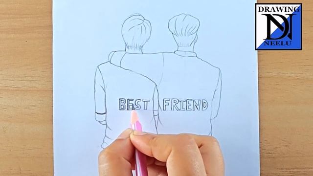 How to draw a Boys Best Friends || Very simple Pencil drawing || Easy drawing || boys drawing easy смотреть онлайн