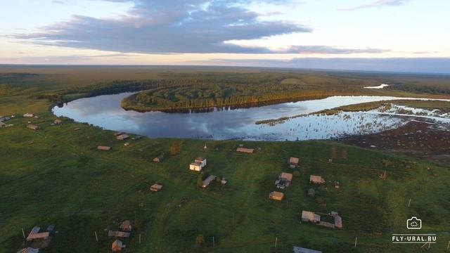 с. Пелым с высоты. Гаринский район смотреть онлайн