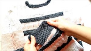 Ажурный джемпер в полоску. Схемы узоров, краткое описание, пряжа knitting knitted diy
