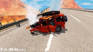 Тачки против лежачих полицейских монстров #1 - BeamNG