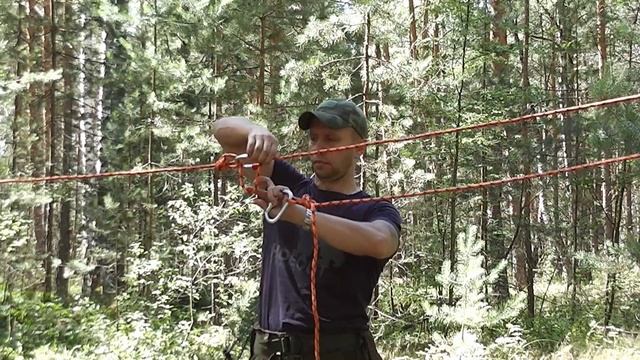Полиспаст. Навесная переправа. Узел булинь. Работа с верёвкой. bowline knot смотреть онлайн